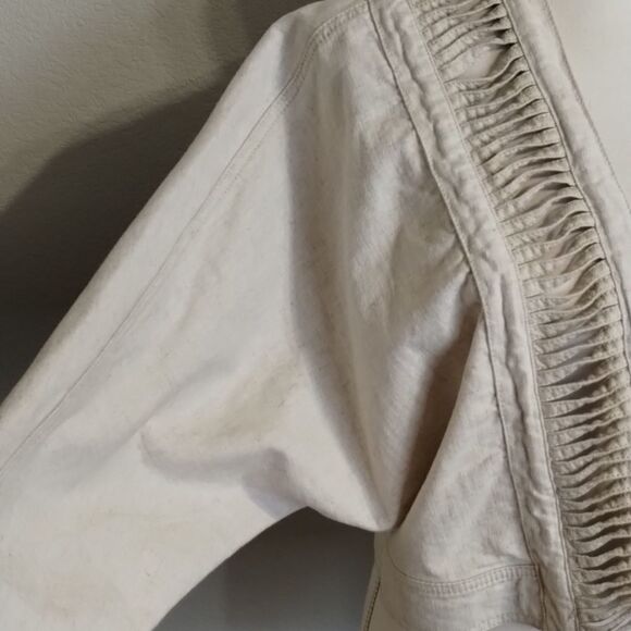 Anthropologie HEI HEI open blazer jacket oatmeal beige cropped medium large - Picture 3 of 9